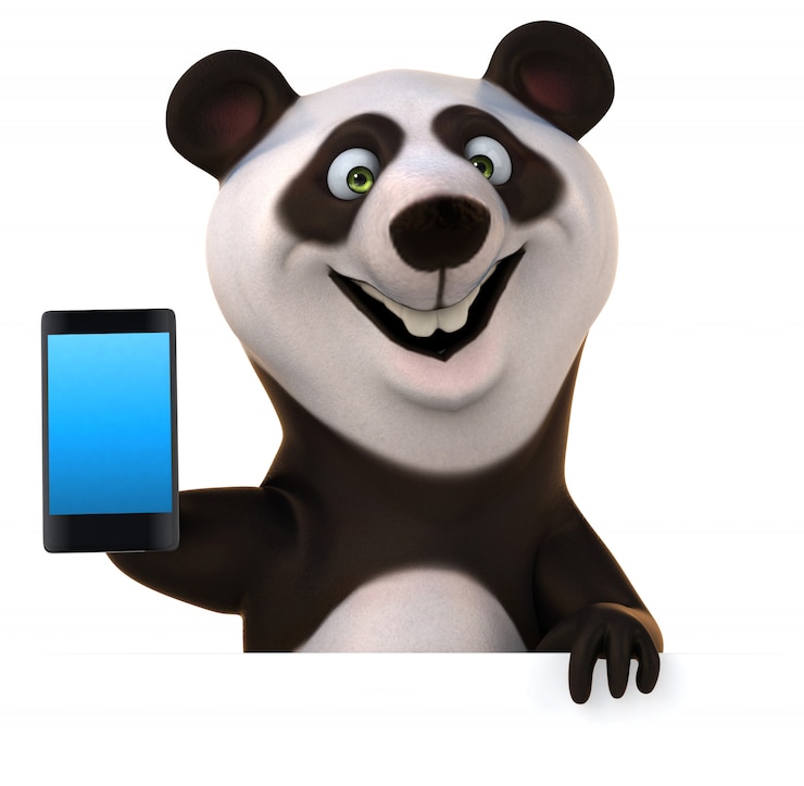 Foto divertida animación de panda