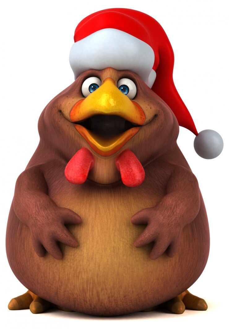 Foto divertida animación de pollo