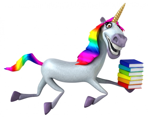 Foto divertida animación de unicornio