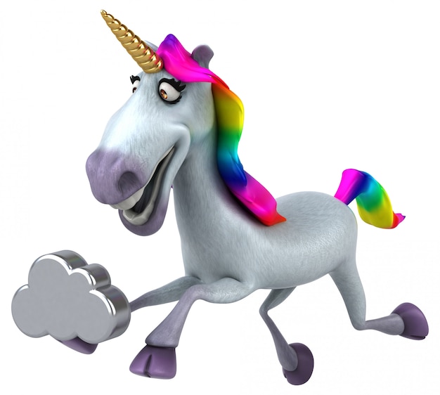 Divertida animación de unicornio