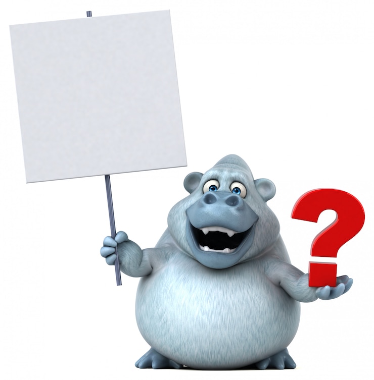 Foto divertida animación de yeti