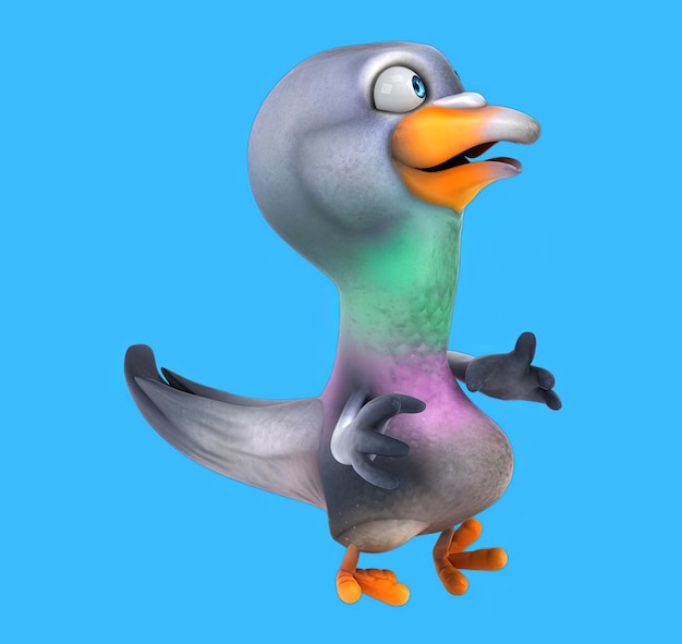 Divertida danza de palomas de dibujos animados en 3D