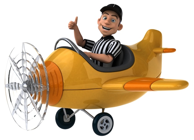 Divertida ilustración 3D de un árbitro americano