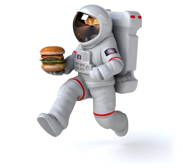 Divertida ilustración 3D de astronauta