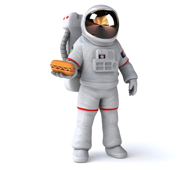 Divertida ilustración 3D de astronauta