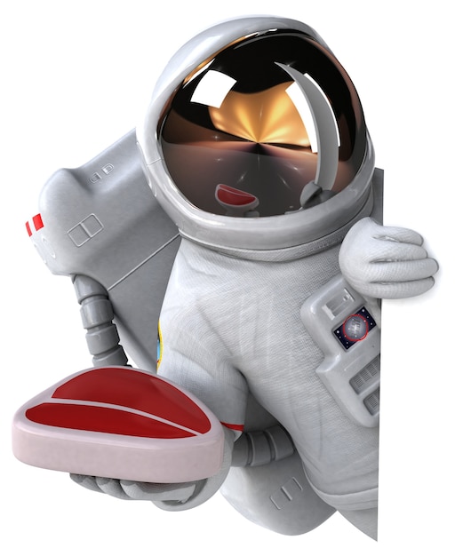 Divertida ilustración 3D de astronauta