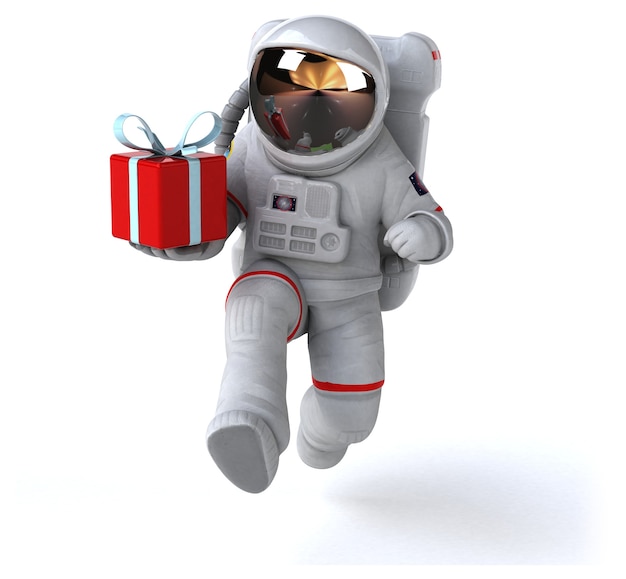 Divertida ilustración 3D de astronauta