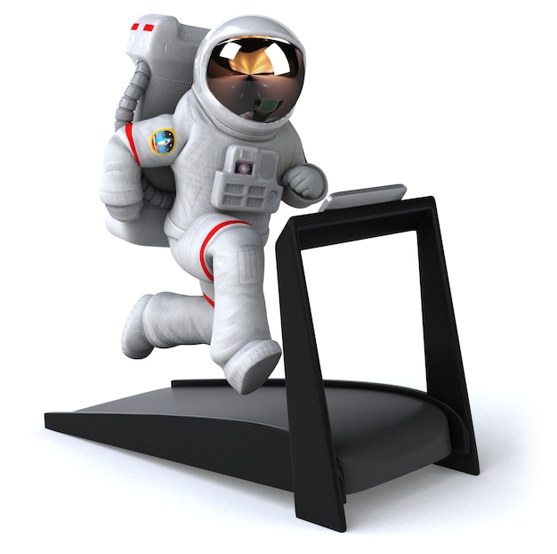 Divertida ilustración 3D de astronauta