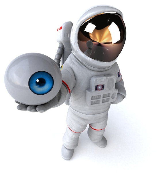 Divertida ilustración 3D de astronauta