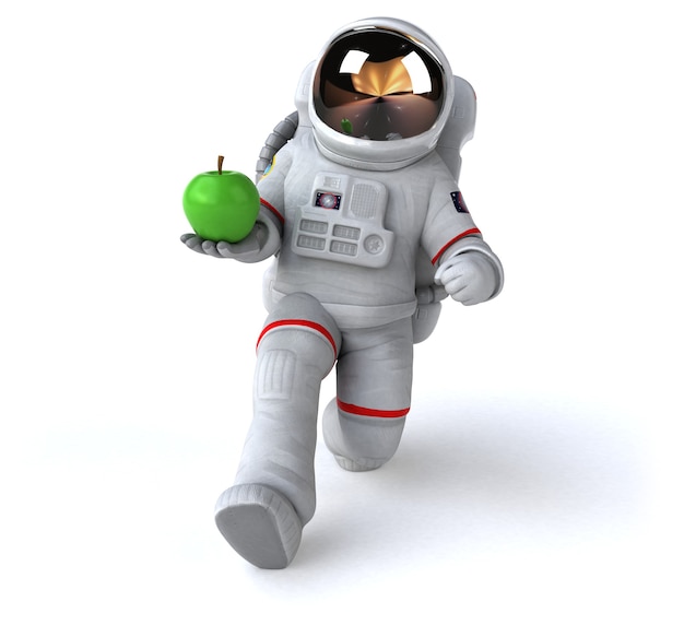 Divertida ilustración 3D de astronauta