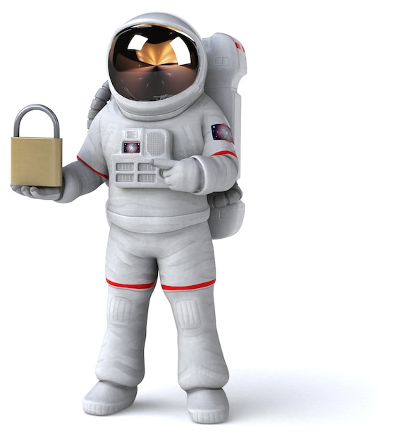 Divertida ilustración 3D de astronauta