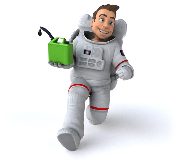Divertida ilustración 3D de astronauta