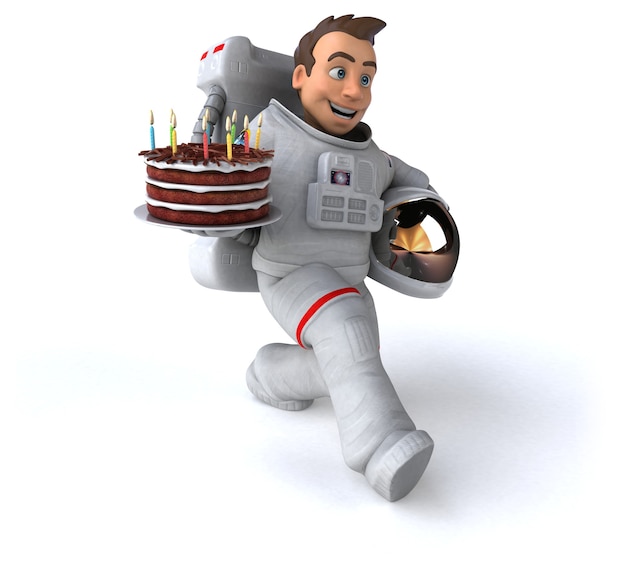 Divertida ilustración 3D de astronauta