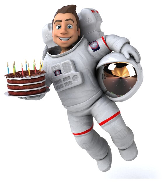 Divertida ilustración 3D de astronauta