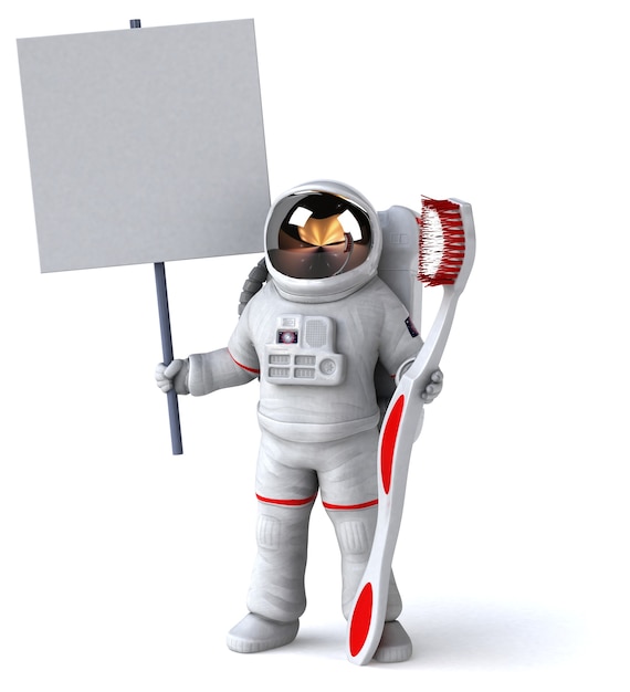 Divertida ilustración 3D de astronauta