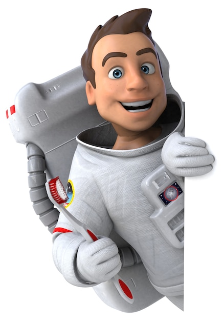 Divertida ilustración 3D de astronauta