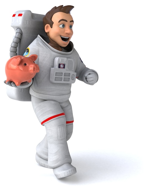 Divertida ilustración de astronauta