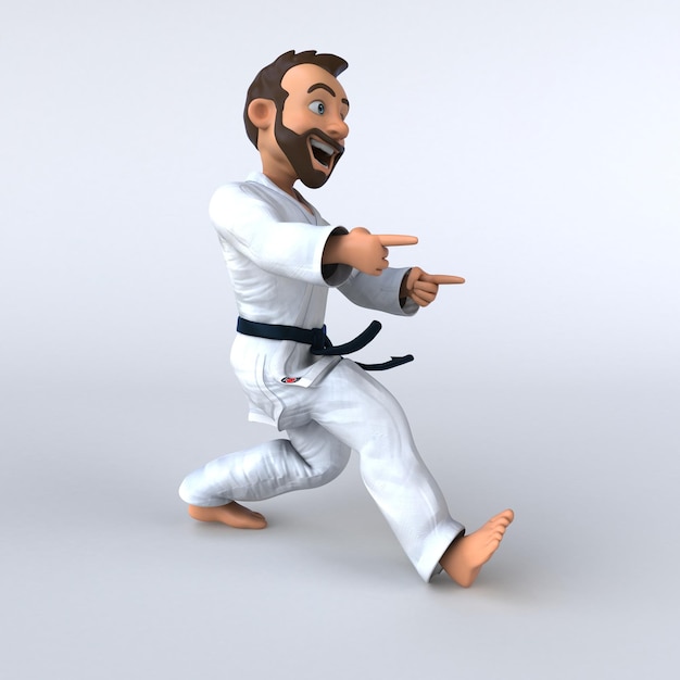 Divertida ilustración de dibujos animados en 3D
