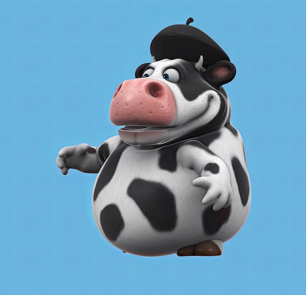 Divertida vaca de dibujos animados en 3D hablando
