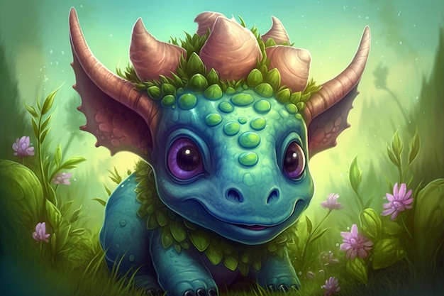 Las divertidas aventuras del colorido triceratops en la jungla cómica generada por IA