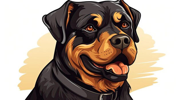 Las divertidas aventuras del personaje de dibujos animados de Rottweiler