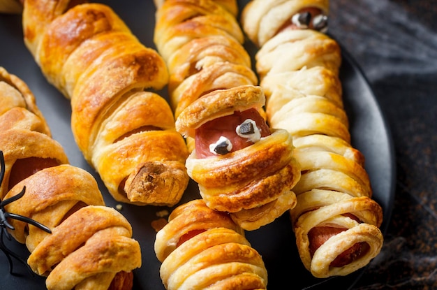 Divertidas momias de salchicha en masa Regalo de Halloween