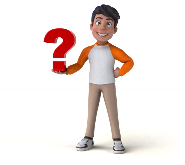 Foto divertido, 3d, caricatura, asiático, adolescente