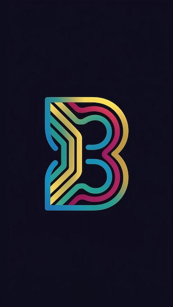 Divertido abstract colorido logotipo B letra plana tipos icono signo vector