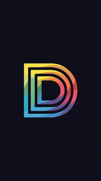 Divertido abstract colorido logotipo D letra plana tipos icono signo vector