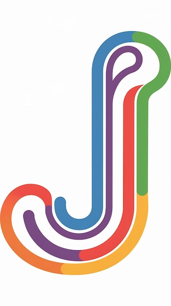 Divertido abstract colorido logotipo J letra plana tipos icono signo vector