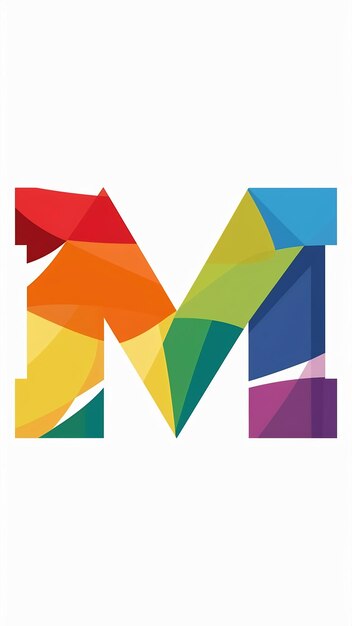 Divertido abstract colorido logotipo M letra plana tipos icono signo vector