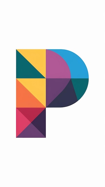 Divertido abstract colorido logotipo P letra plana tipos de icono signo vector