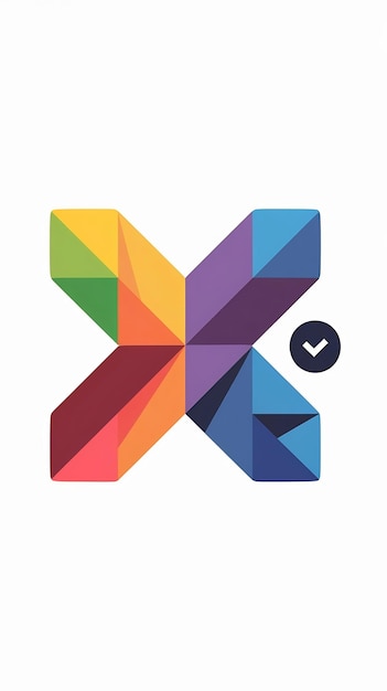 Divertido abstract colorido logotipo X letra plana tipos icono signo vector