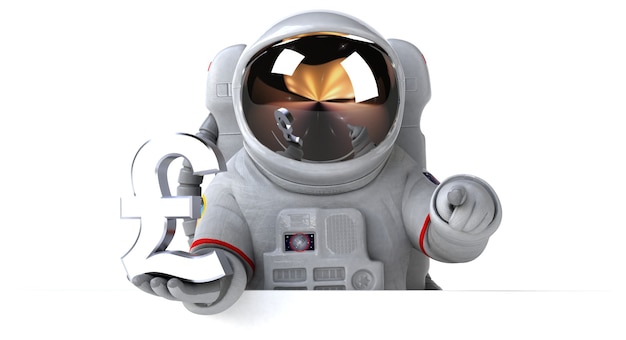 Foto divertido, astronauta, 3d, ilustración