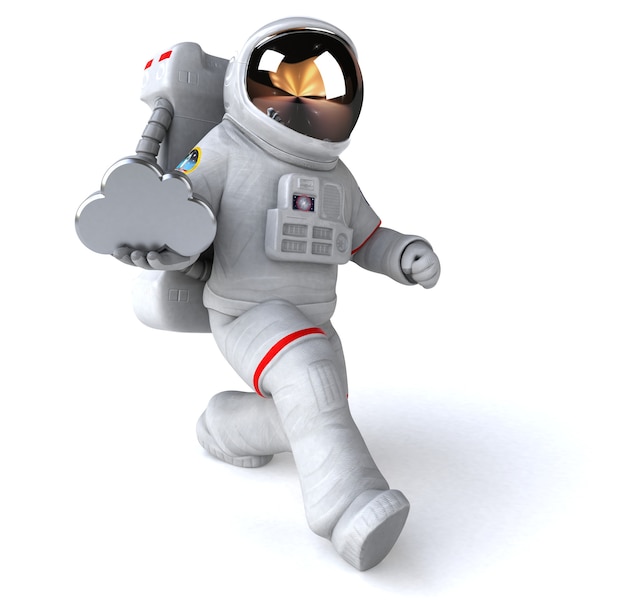 Divertido, astronauta, ilustración