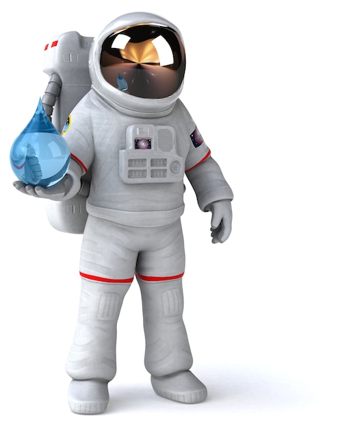 Divertido, astronauta, ilustración