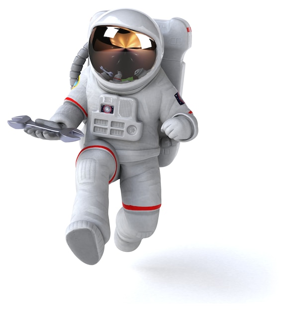 Divertido, astronauta, ilustración