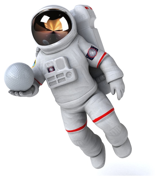 Divertido, astronauta, ilustración
