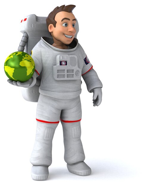 Divertido, astronauta, ilustración