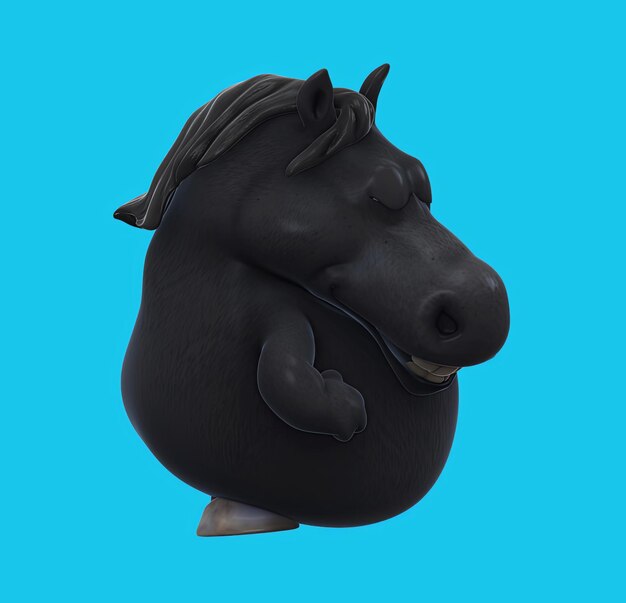 Divertido baile de caballos de dibujos animados en 3D