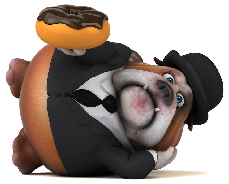 Foto divertido bulldog - ilustración 3d