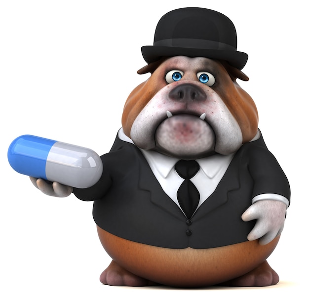 Divertido bulldog - Ilustración 3D