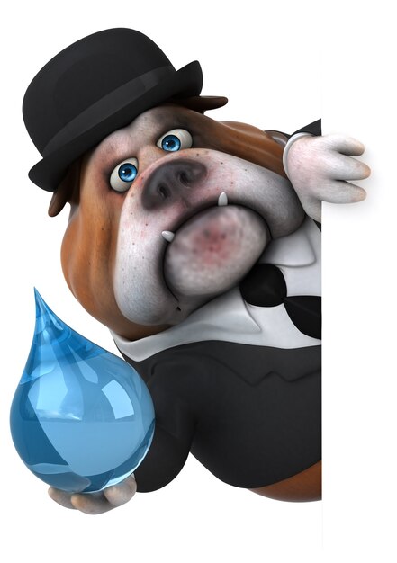 Divertido bulldog - Ilustración 3D