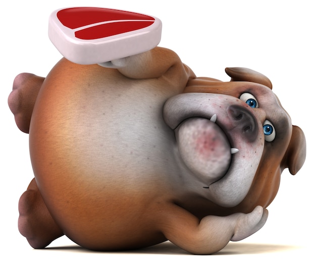 Divertido bulldog - Ilustración 3D