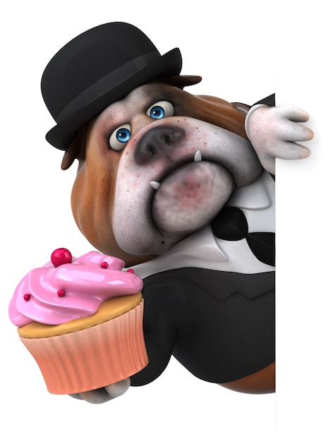 Divertido bulldog - Ilustración 3D