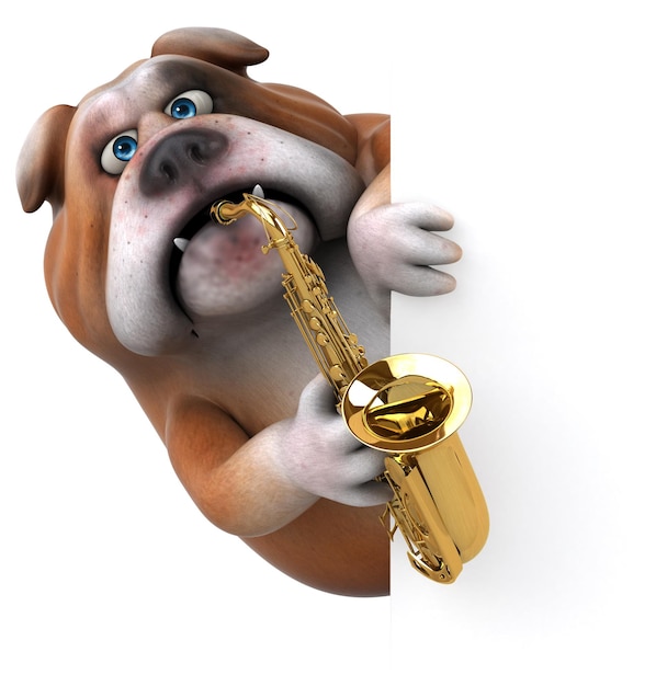 Divertido bulldog - Ilustración 3D