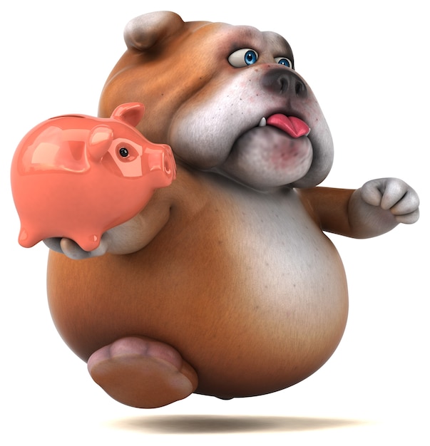 Divertido bulldog - Ilustración 3D