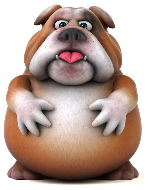 Divertido bulldog - Ilustración 3D