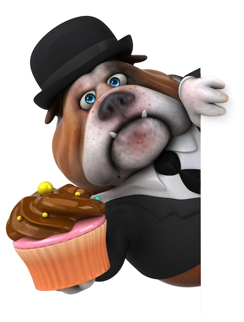 Divertido bulldog - Ilustración 3D