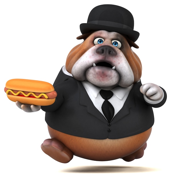 Divertido bulldog - Ilustración 3D